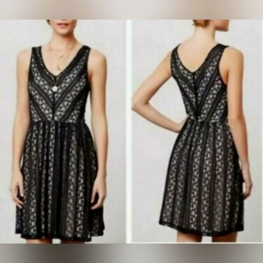 Moulinette Soeurs X Anthro Size X-Small Myrna Black Lace Mini Dress Whimsigoth